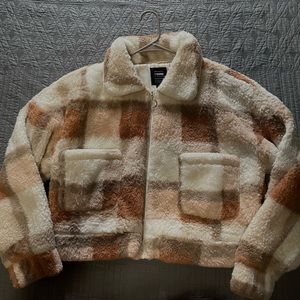 🐝Los Angeles Crop Top Fuzzy Jacket